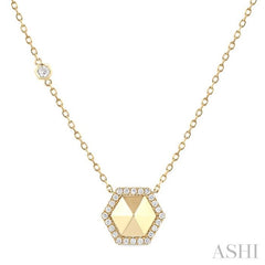 Hexagon Shape Diamond Fashion Necklace