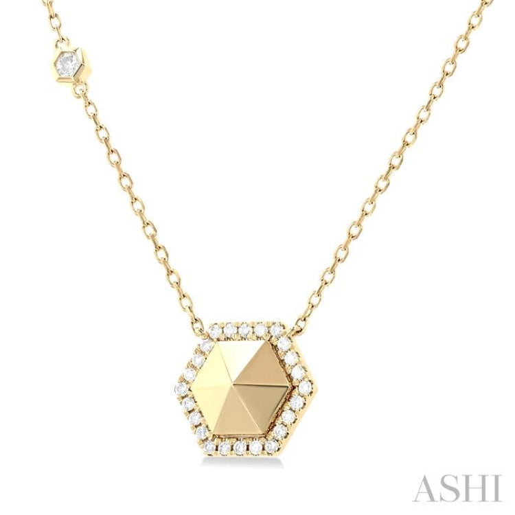 Hexagon Shape Diamond Fashion Necklace