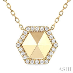 Hexagon Shape Diamond Fashion Necklace