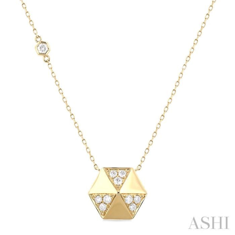 Hexagon Shape Diamond Fashion Necklace