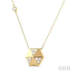 Hexagon Shape Diamond Fashion Necklace