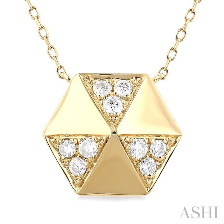 Hexagon Shape Diamond Fashion Necklace