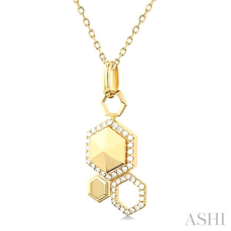 Hexagon Shape Diamond Fashion Pendant