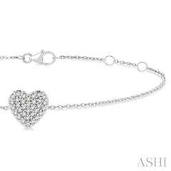 Heart Shape Petite Diamond Fashion Chain Bracelet