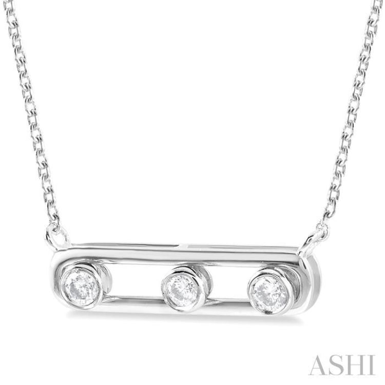 Bezel Set Paper Clip Diamond Fashion Necklace