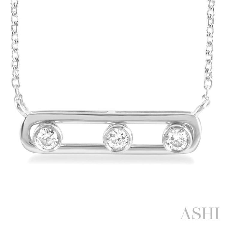 Bezel Set Paper Clip Diamond Fashion Necklace