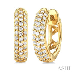 Pave-Set Diamond Huggie Earrings