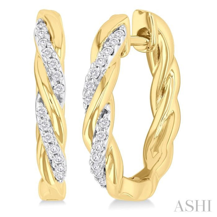 Swirl Diamond Fashion Hoop Earrings