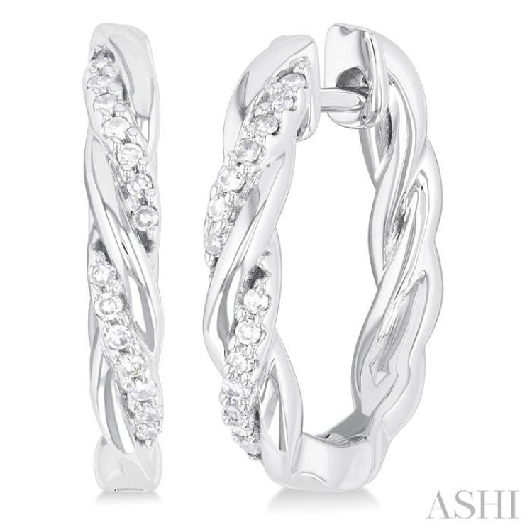 Swirl Diamond Fashion Hoop Earrings