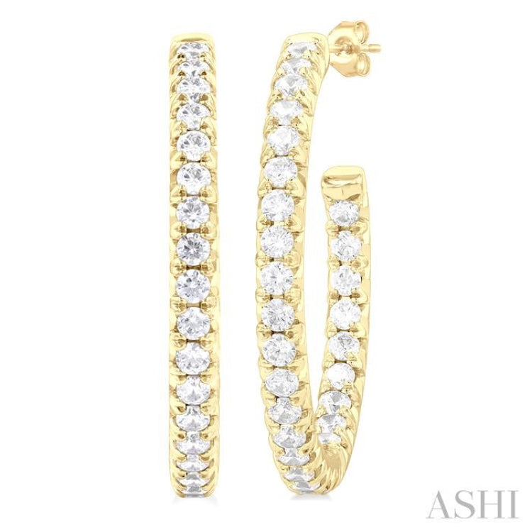 Pave Set Inside-Out Diamond Half Hoop Earrings