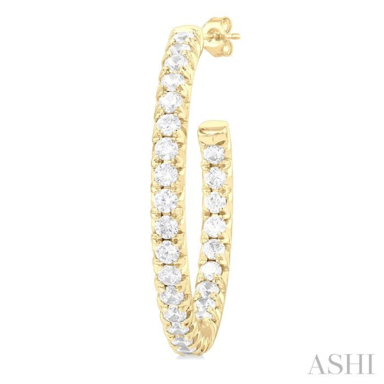 Pave Set Inside-Out Diamond Half Hoop Earrings