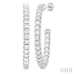 Pave Set Inside-Out Diamond Half Hoop Earrings