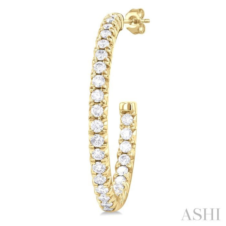 Pave Set Inside-Out Diamond Half Hoop Earrings