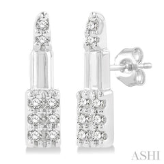 Lipstick Petite Diamond Fashion Earrings