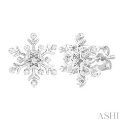 Snow Flake Petite Diamond Fashion Earrings