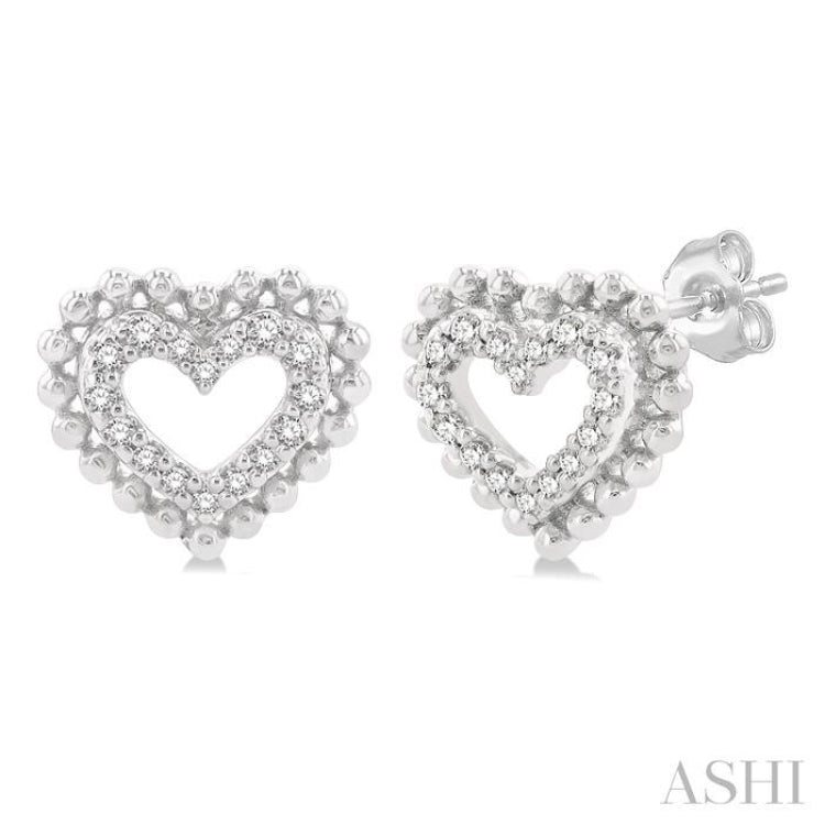 Heart Shape Petite Diamond Fashion Earrings