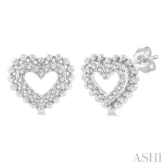 Heart Shape Petite Diamond Fashion Earrings