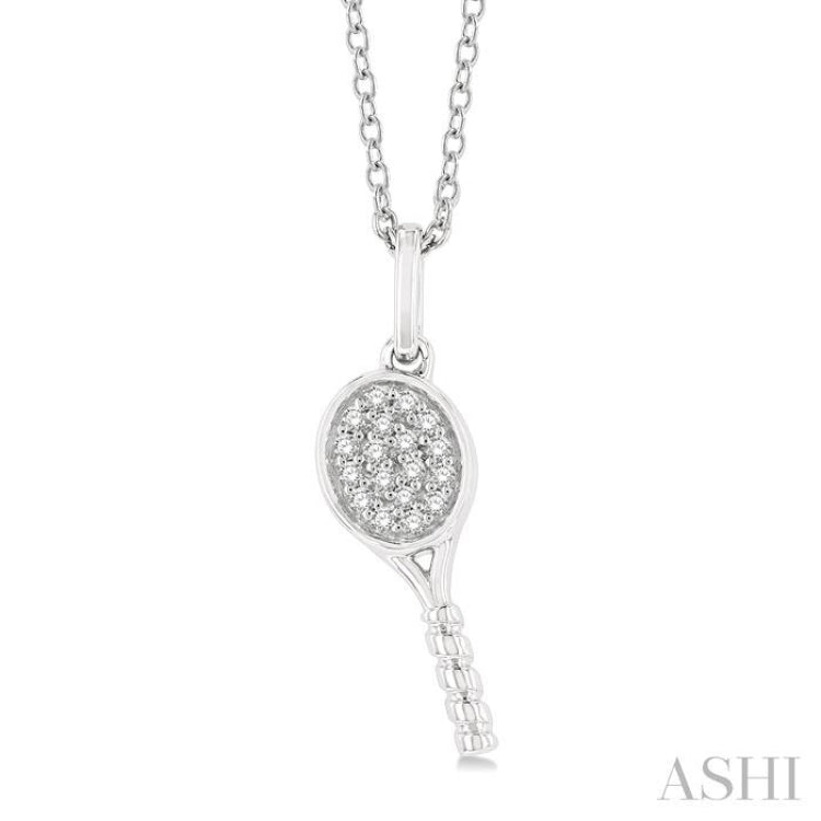 Tennis Racket Petite Diamond Fashion Pendant