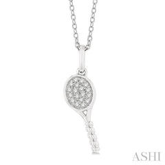 Tennis Racket Petite Diamond Fashion Pendant