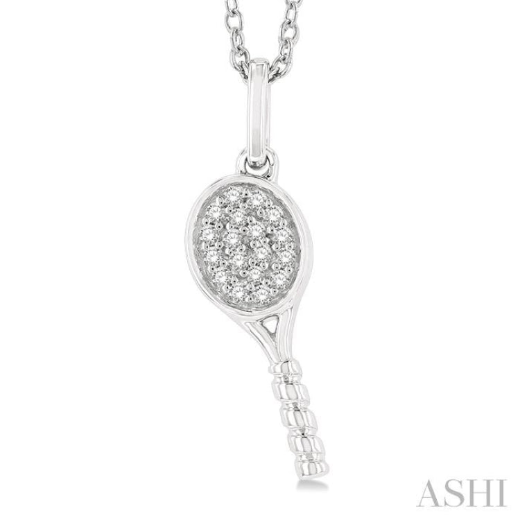 Tennis Racket Petite Diamond Fashion Pendant