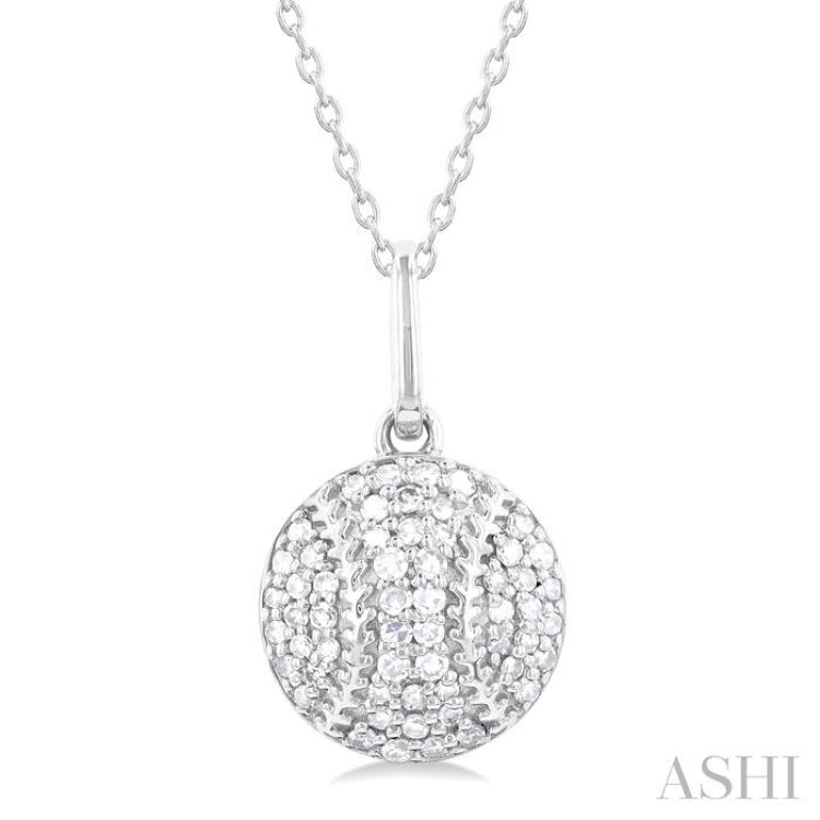 Baseball Petite Diamond Fashion Pendant