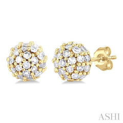 Disco Ball Petite Diamond Fashion Earrings