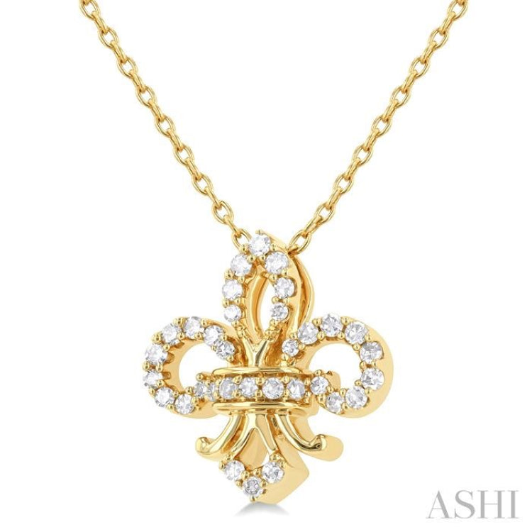 Fleur De Lis Petite Diamond Fashion Pendant