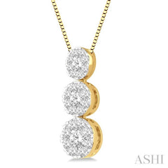 Round Shape Past Present & Future Lovebright Essential Diamond Pendant