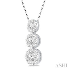 Round Shape Past Present & Future Lovebright Essential Diamond Pendant