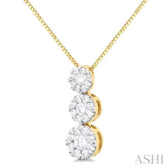 Round Shape Past Present & Future Lovebright Essential Diamond Pendant