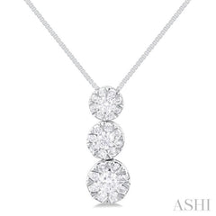 Round Shape Past Present & Future Lovebright Essential Diamond Pendant