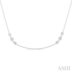 3 Stone Diamond Station Necklace