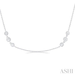 3 Stone Diamond Station Necklace