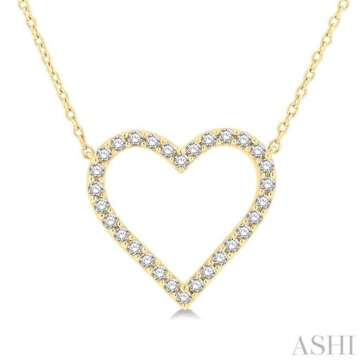 Heart Shape Diamond Station Necklace