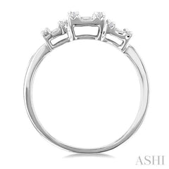 1/2 Ctw Past Present and Future Baguette and Round Cut Diamond Fusion Fashion Ring in 14K White Gold