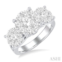 Round Shape Past Present & Future Lovebright Essential Diamond Ring