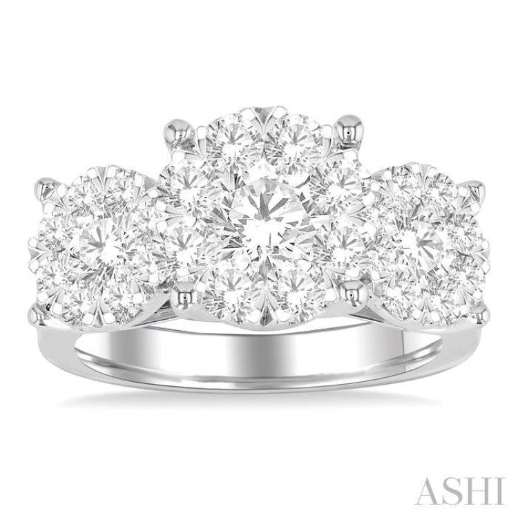 Round Shape Past Present & Future Lovebright Essential Diamond Ring