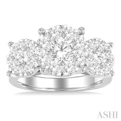 Round Shape Past Present & Future Lovebright Essential Diamond Ring