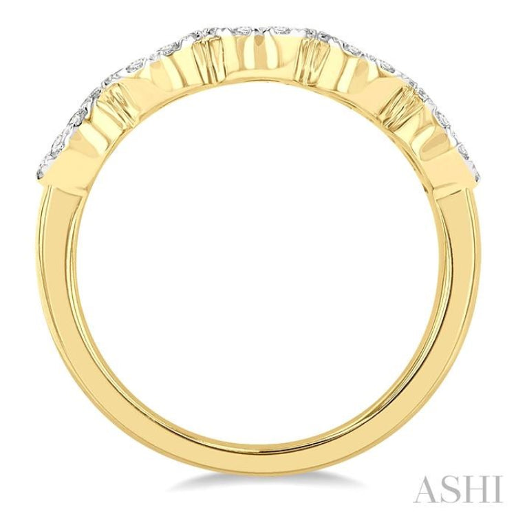 3/4 Ctw 5-Stone Lovebright Round Cut Diamond Band in 14K Yellow & White Gold