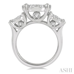 Round Shape Past Present & Future Lovebright Essential Diamond Engagement Ring