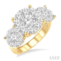 Round Shape Past Present & Future Lovebright Essential Diamond Engagement Ring