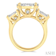 Round Shape Past Present & Future Lovebright Essential Diamond Engagement Ring