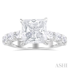 Princess Shape Semi-Mount Diamond Engagement Ring