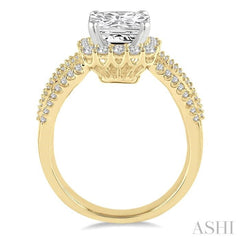 Cushion Shape Semi-Mount Halo Diamond Engagement Ring