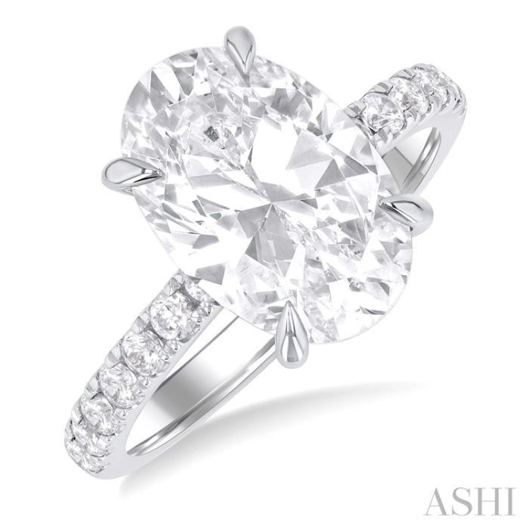 Oval Shape Semi-Mount Diamond Engagement Ring