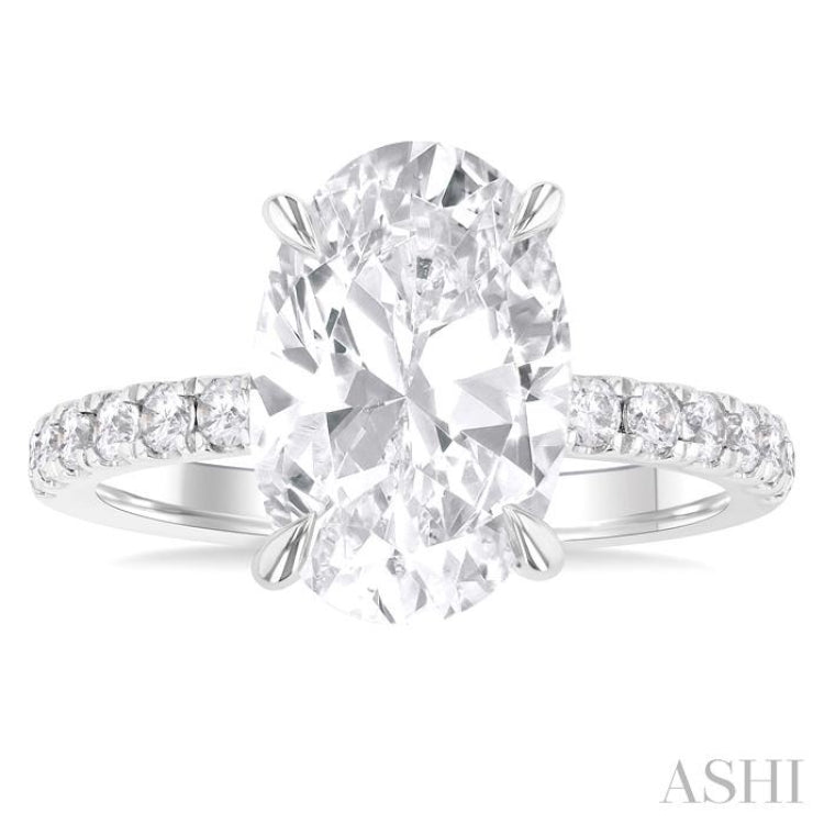 Oval Shape Semi-Mount Diamond Engagement Ring