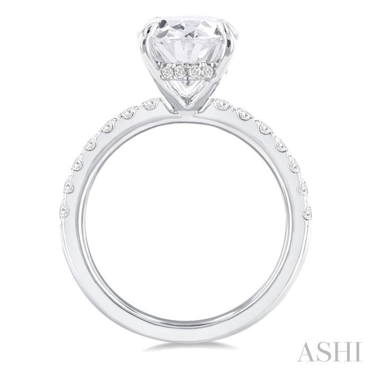 Oval Shape Semi-Mount Diamond Engagement Ring