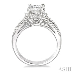 Princess Shape Semi-Mount Diamond Engagement Ring