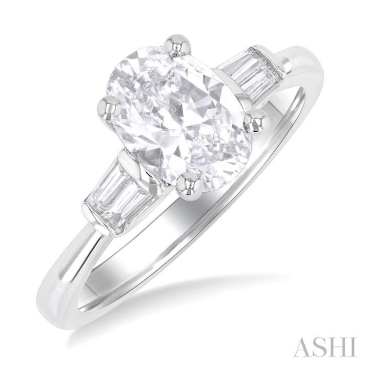 Oval Shape Semi-Mount Diamond Engagement Ring