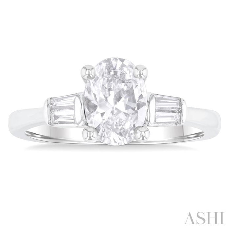 Oval Shape Semi-Mount Diamond Engagement Ring